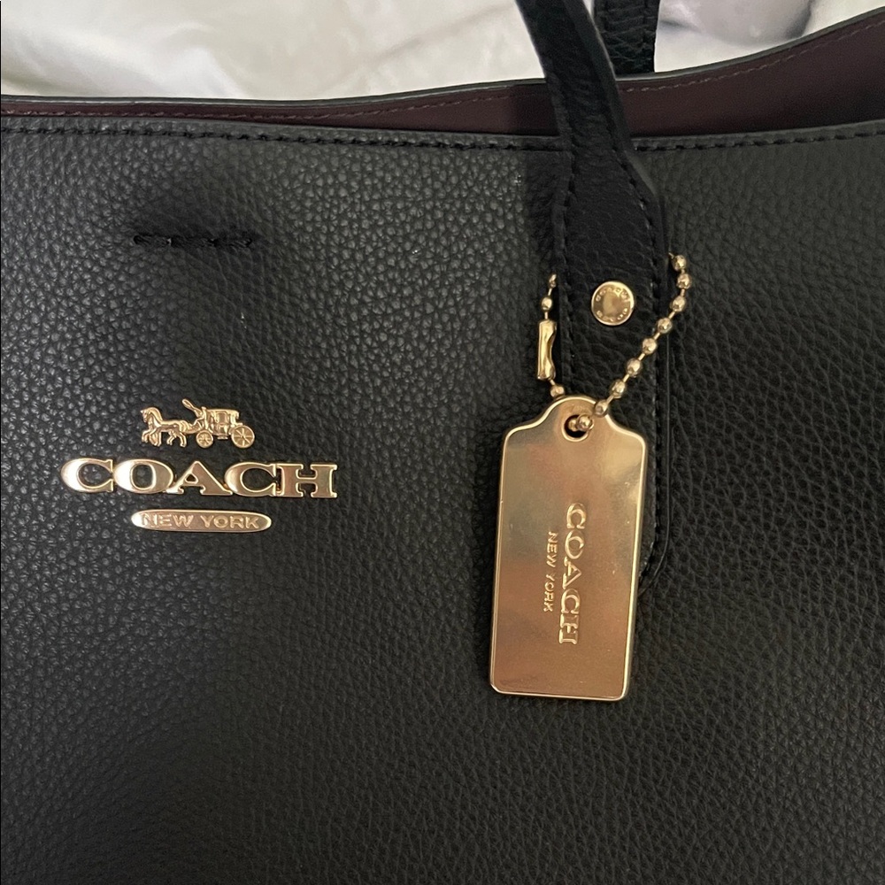 Coach Black Pebbled Leather Tote - Picture 3 of 6